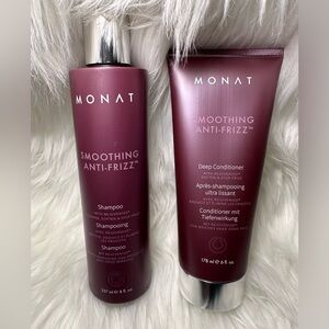 Monat smoothing anti-frizz shampoo and conditioner. Never used, brand new